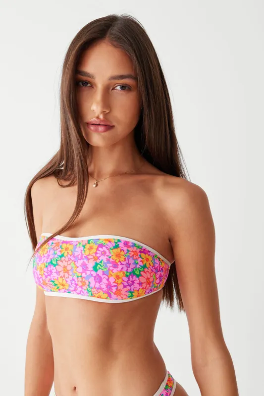 Rosabella Floral Bandeau Bikini Top - Daisy Pond sold by Frankie's Bikinis