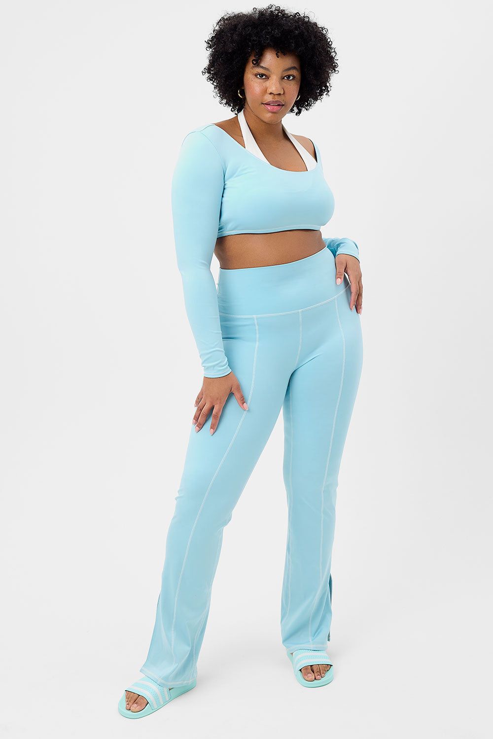 Speedy Long Sleeve Crop Top - Baby Blue sold by Frankie's Bikinis product image thumbnail 2