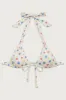 Kealy Triangle Halter Bikini Top - Water Blossom sold by Frankie's Bikinis