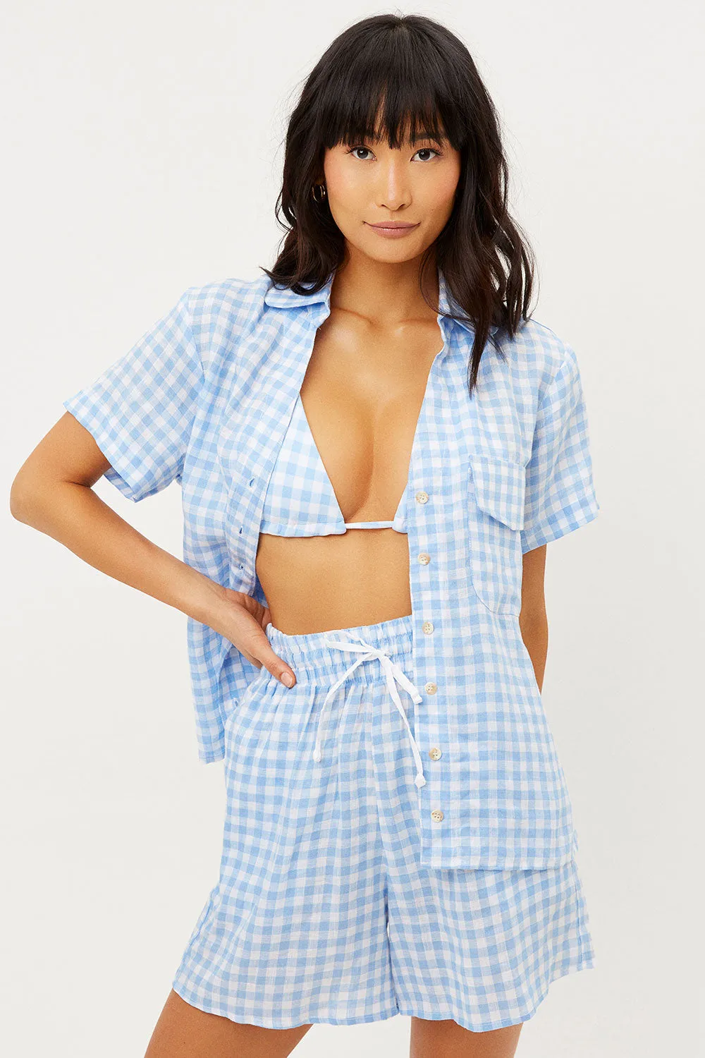Lou Button Up Top - Bluebell sold by Frankie's Bikinis product image thumbnail 2