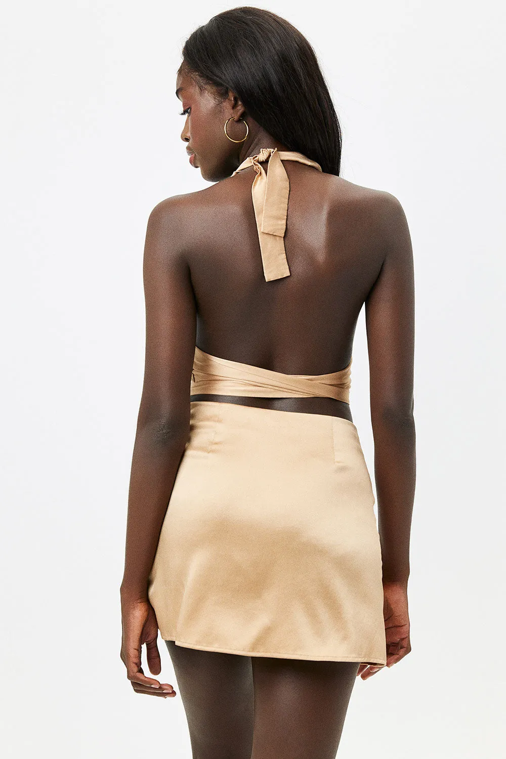 Matilda Silk Wrap Crop Top - Earth sold by Frankie's Bikinis product image thumbnail 3