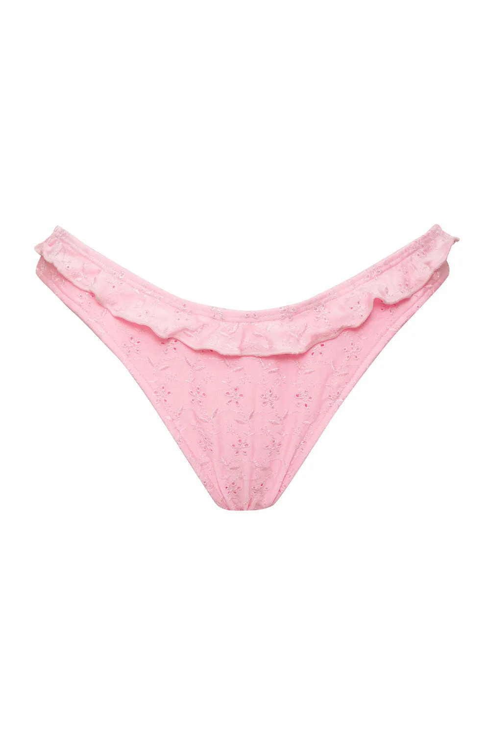Lucia Eyelet Shine Bikini Bottom - Cherry Blossom sold by Frankie's Bikinis product image thumbnail 5