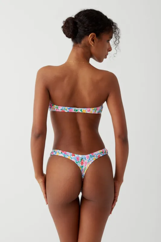 Full Moon Micro Bikini Bottom - Painted Petals sold by Frankie's Bikinis