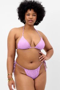 Tia Plissé Triangle Bikini Top - Wisteria - Extended sold by Frankie's Bikinis
