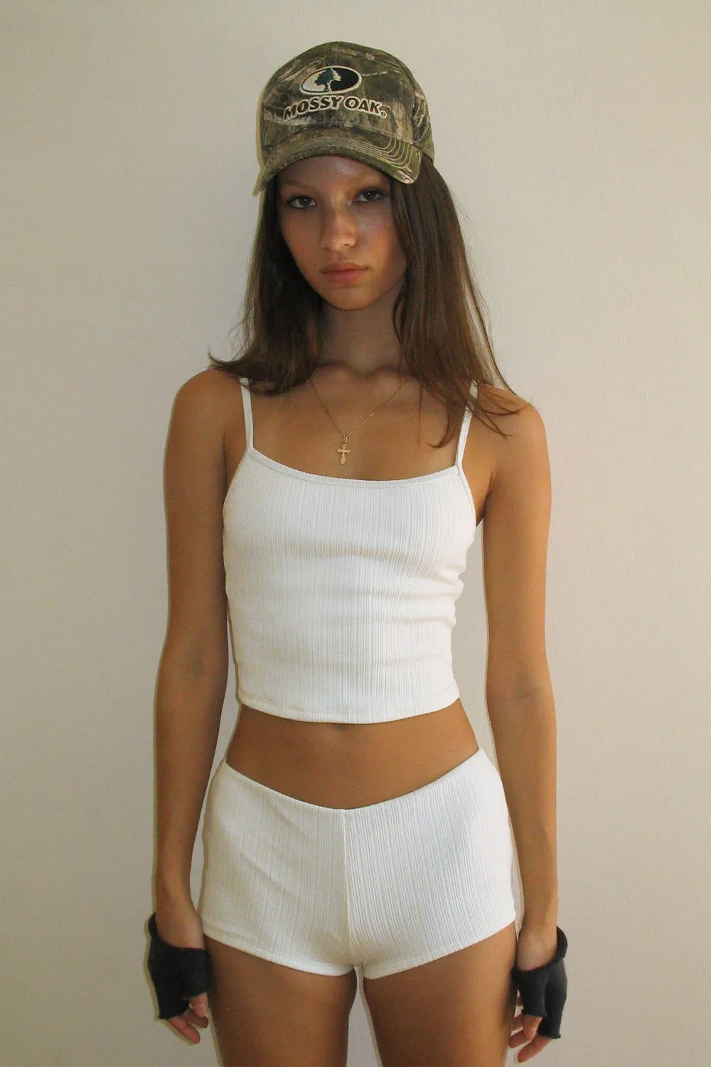 Genevieve Plissé Full Coverage Bikini Bottom - Optic White sold by Frankie's Bikinis product image thumbnail 4