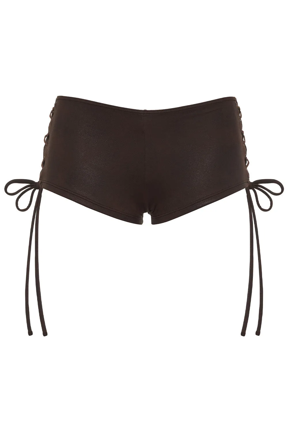 Genevieve Leather Look Full Coverage Boy Short - Cocoa sold by Frankie's Bikinis product image thumbnail 5