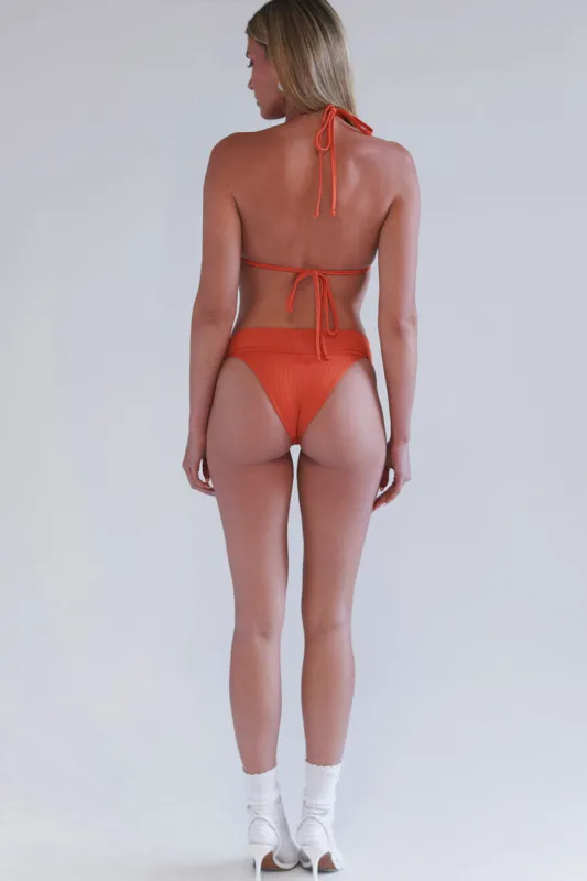 Nick Plissé Cheeky Bikini Bottom - Mango sold by Frankie's Bikinis