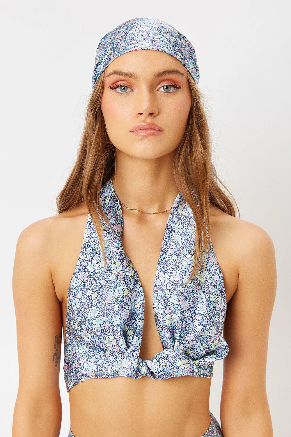 Heidi Silk Head Scarf - Springtime sold by Frankie's Bikinis product image thumbnail 2