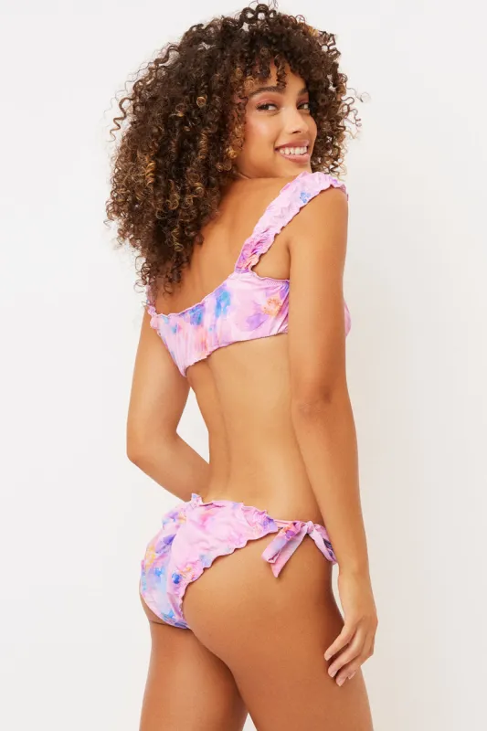Colby Cheeky Ruched Bikini Bottom - Watercolor Floral sold by Frankie's Bikinis