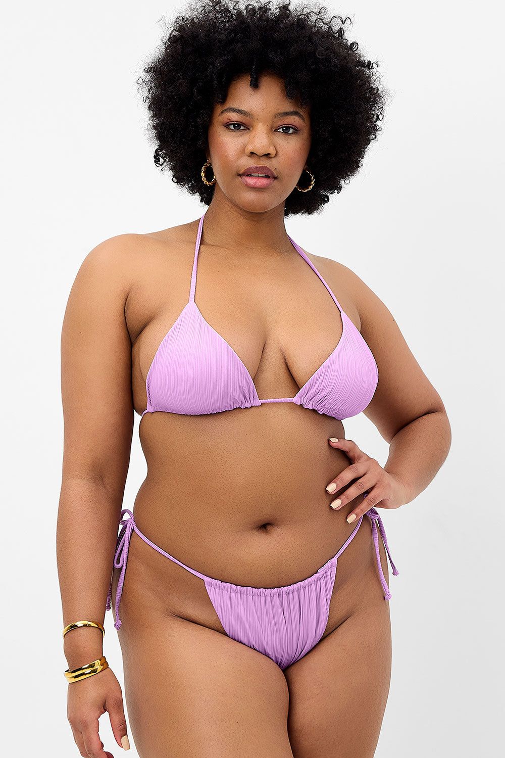 Tia Plissé String Bikini Bottom - Wisteria - Extended sold by Frankie's Bikinis product image thumbnail 2