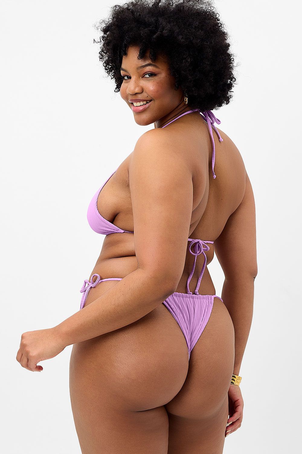 Tia Plissé String Bikini Bottom - Wisteria - Extended sold by Frankie's Bikinis