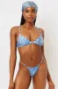 Francesca String Thong Bikini Bottom - Blue Paisley sold by Frankie's Bikinis