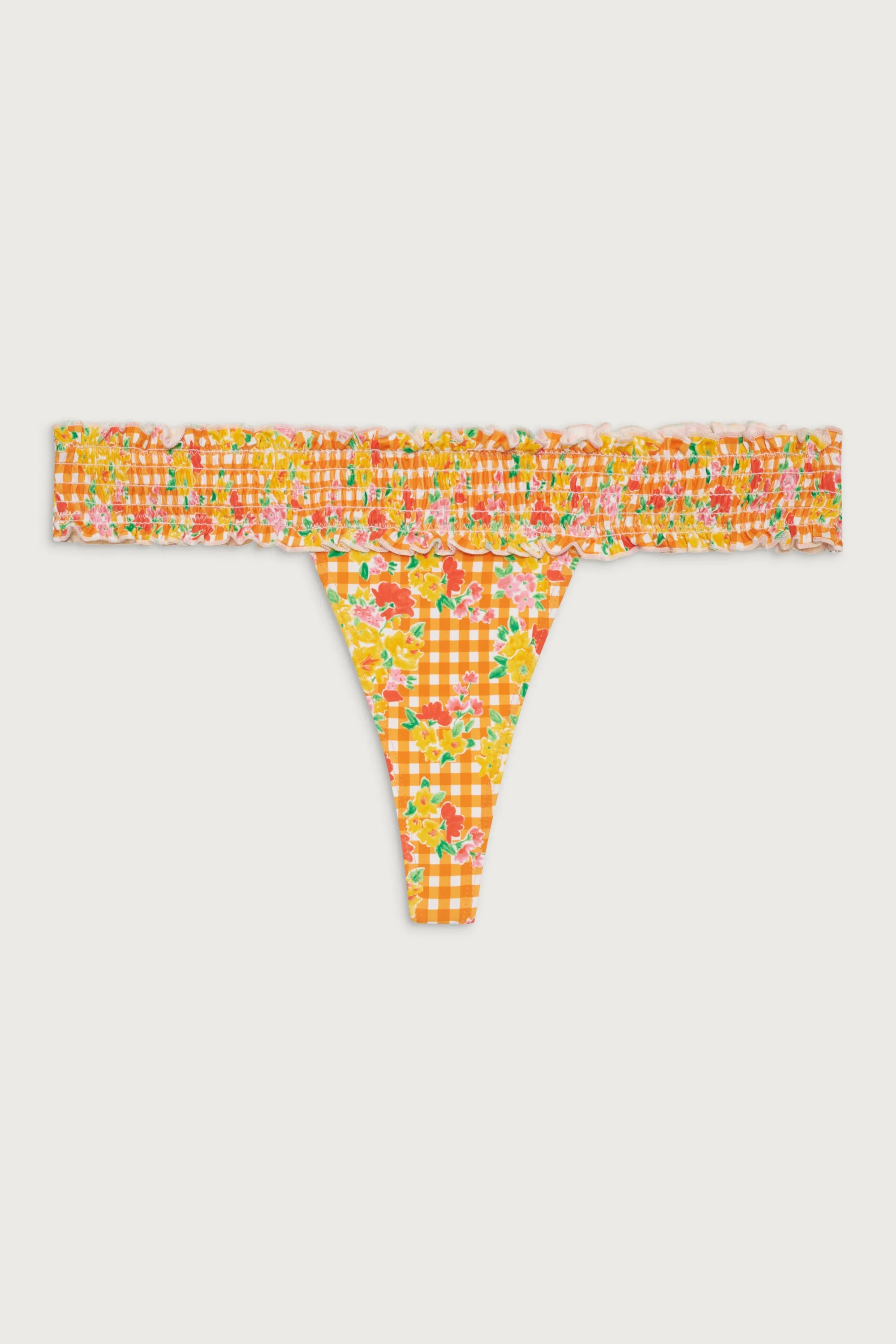 Sofia Floral Micro Bikini Bottom - Marigold Gingham sold by Frankie's Bikinis product image thumbnail 2