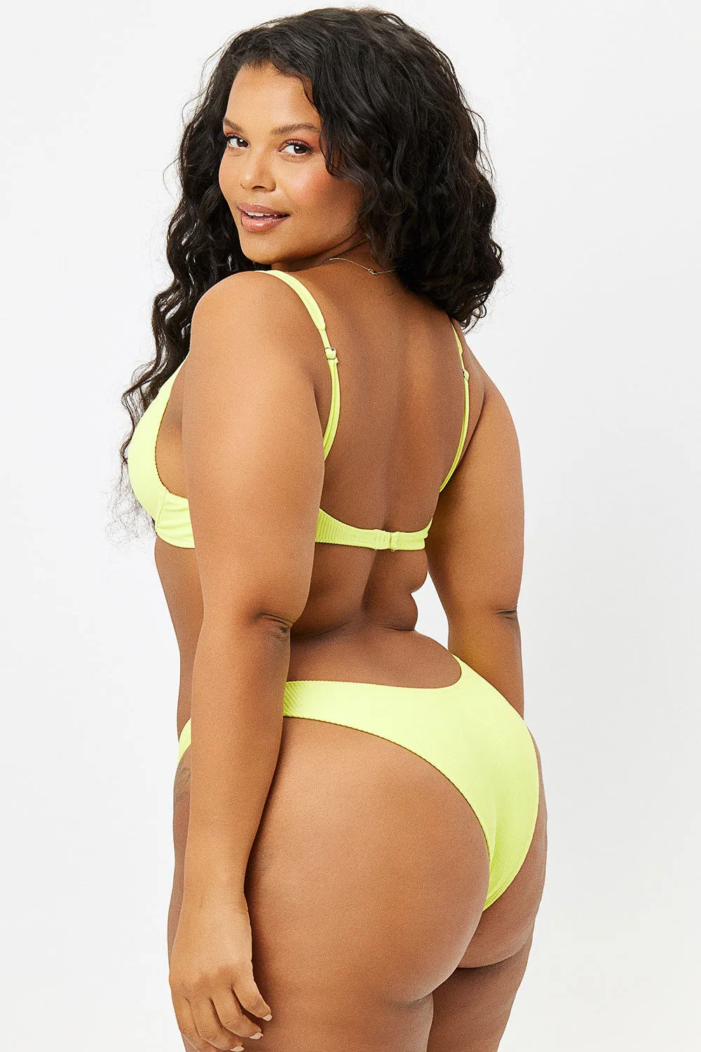 Dawson Ribbed Cheeky Bikini Bottom - Lemonade sold by Frankie's Bikinis product image thumbnail 2