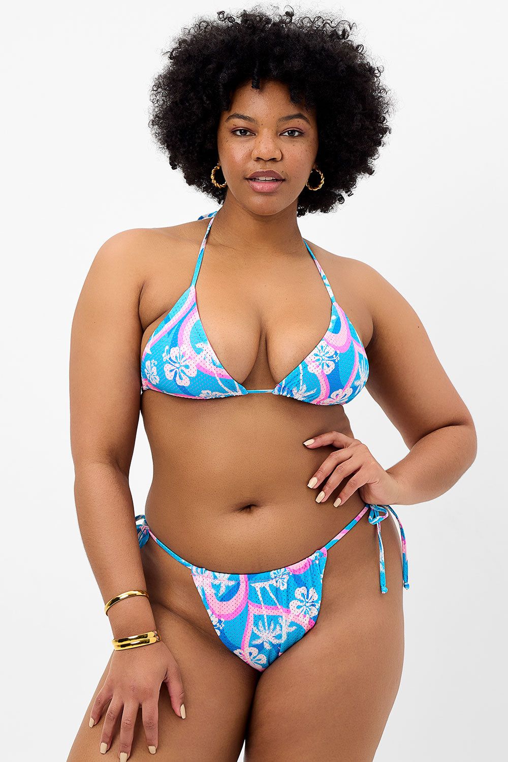 Tia Mesh String Bikini Bottom - Tropic Love - Extended sold by Frankie's Bikinis product image thumbnail 2