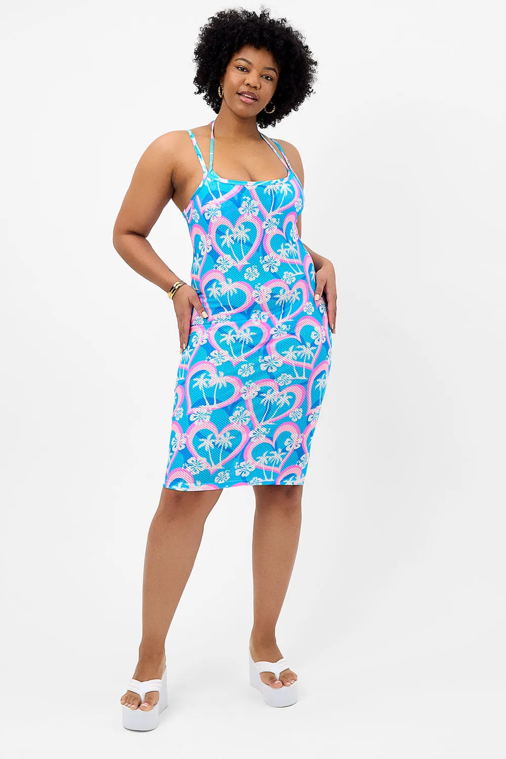 Quinn Mesh Midi Dress - Tropic Love sold by Frankie's Bikinis product image thumbnail 3