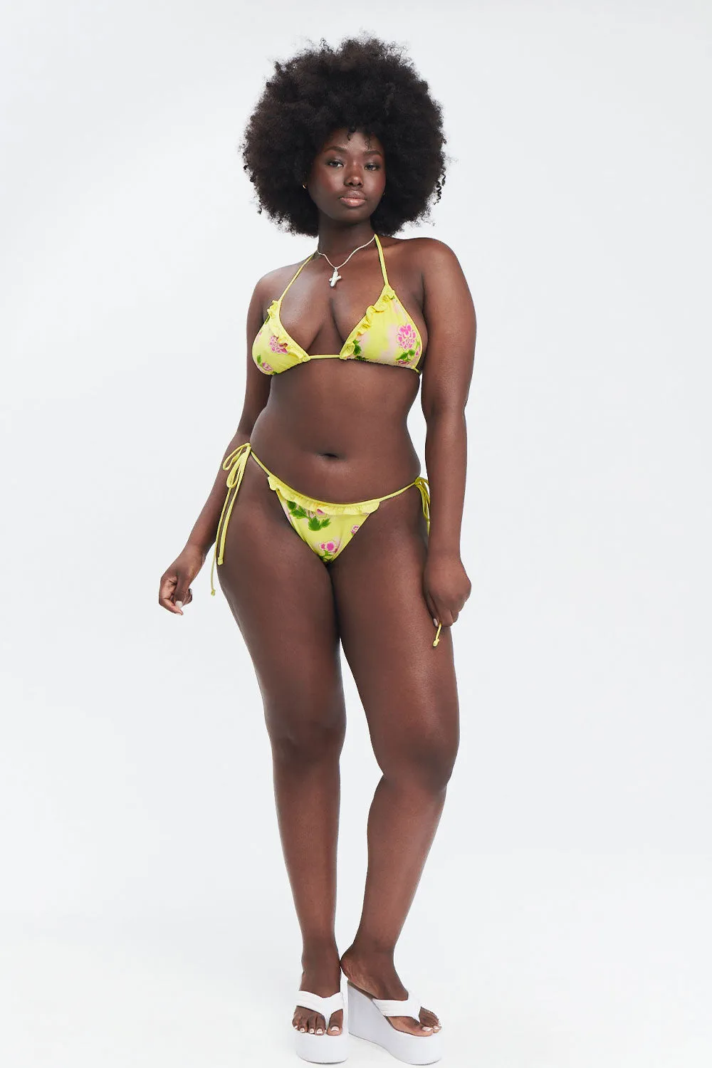 Camilla Floral String Bikini Bottom - Mojito sold by Frankie's Bikinis product image thumbnail 3