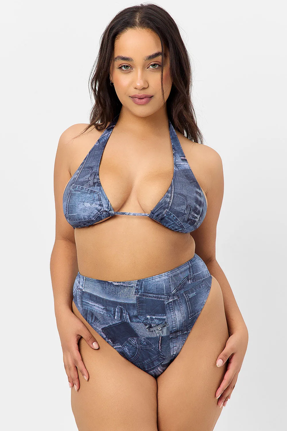 Anne Full Coverage Bikini Bottom - Blue Jean sold by Frankie's Bikinis product image thumbnail 3