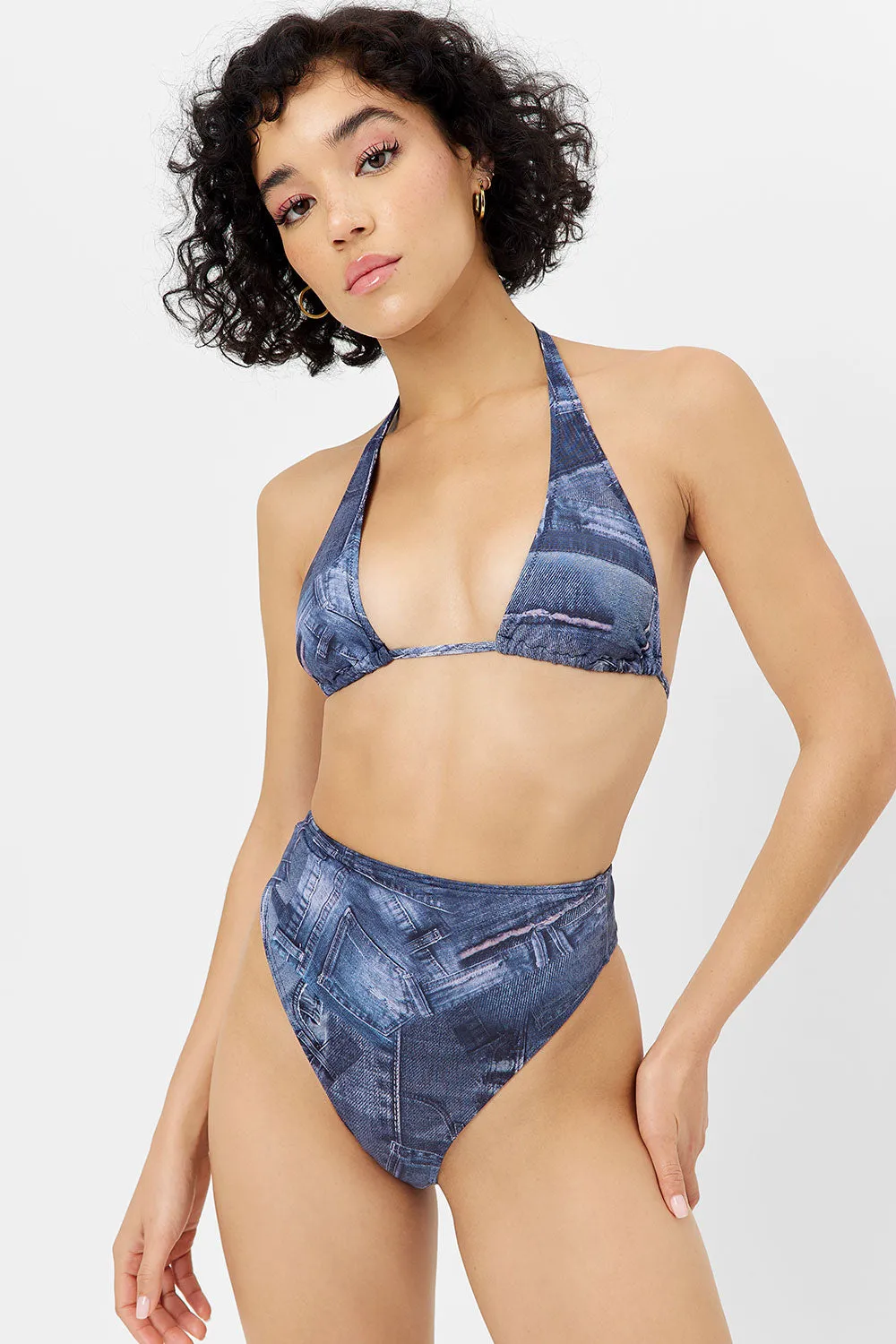 Anne Full Coverage Bikini Bottom - Blue Jean sold by Frankie's Bikinis product image thumbnail 4