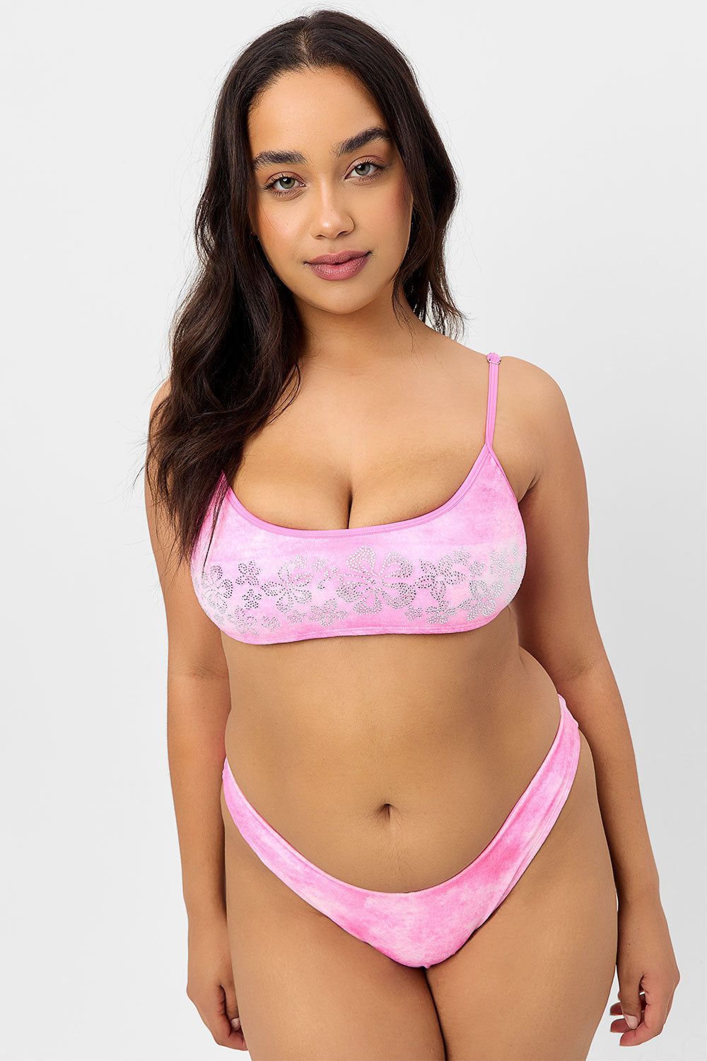 Enzo Terry Cheeky Bikini Bottom - Distorted Pink Dye - Extended sold by Frankie's Bikinis product image thumbnail 2