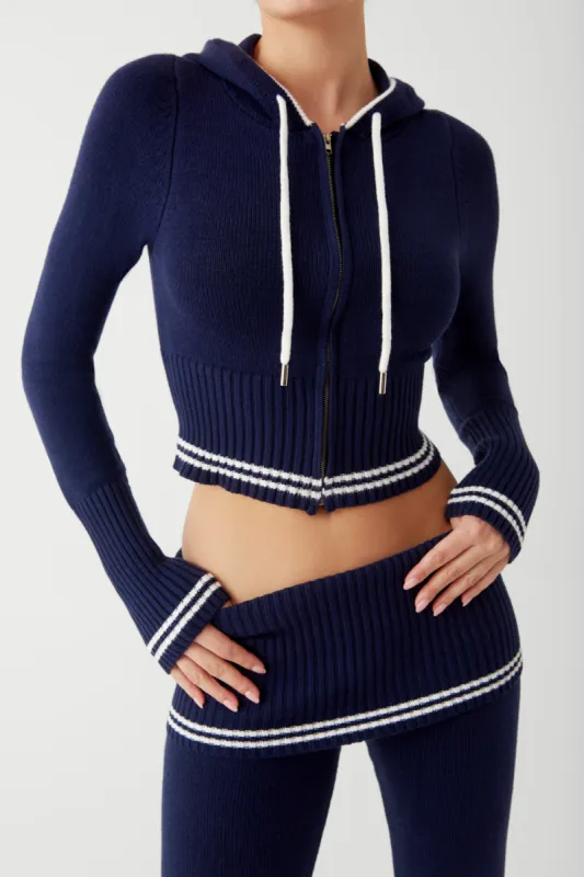 Aimee Cloud Knit Zip Up Hoodie - Starlight sold by Frankie's Bikinis