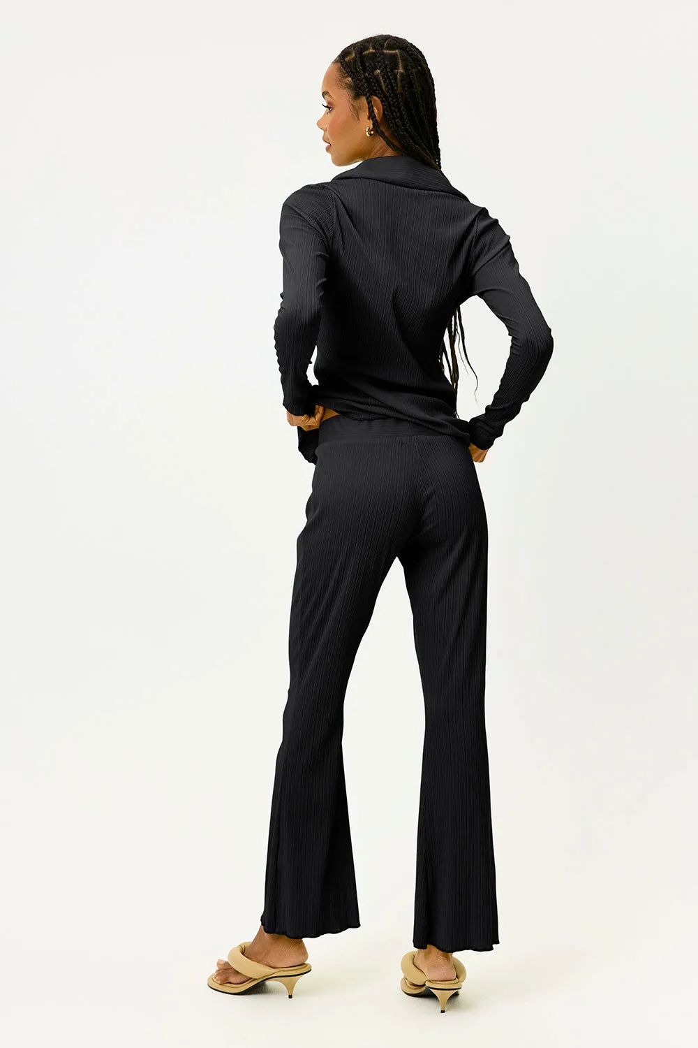Nova Plissé Long Sleeve Button Up - Black sold by Frankie's Bikinis product image thumbnail 3