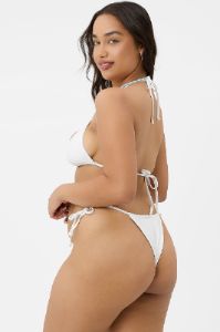 Tia Ribbed String Bikini Bottom - White - Extended sold by Frankie's Bikinis