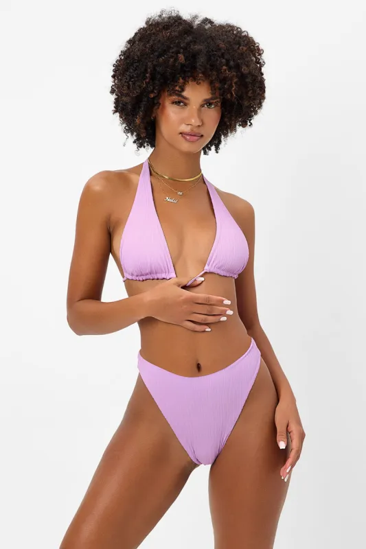 Harlow Plissé Halter Bikini Top - Wisteria sold by Frankie's Bikinis