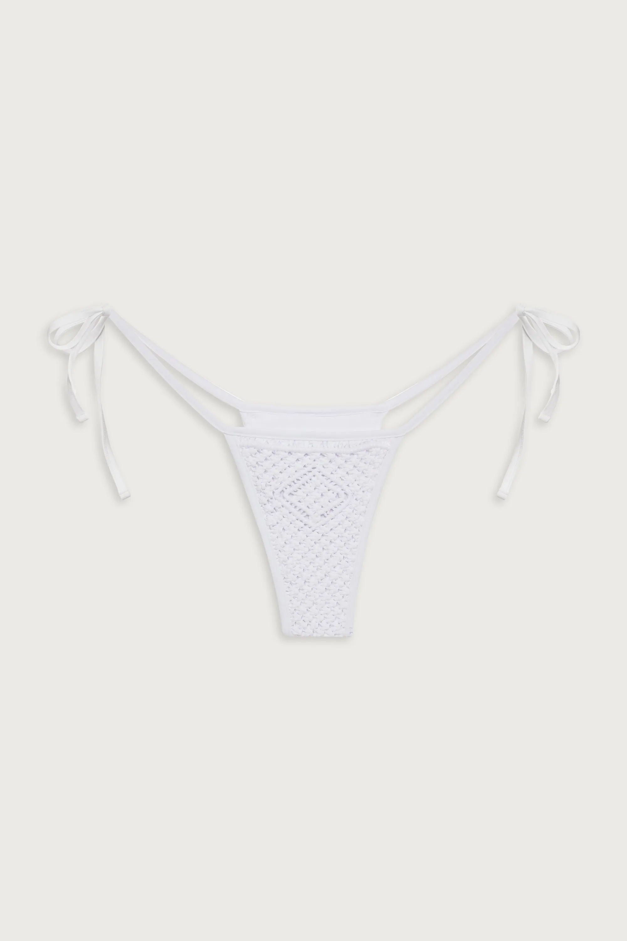 Naia Tie Side Skimpy Bikini Bottom - Optic White sold by Frankie's Bikinis product image thumbnail 2