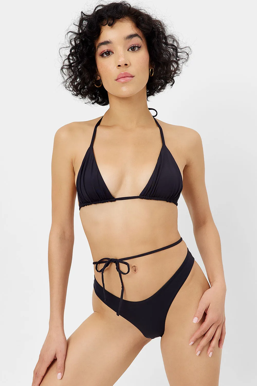Foxy Tie Front Cheeky Bikini Bottom - Black sold by Frankie's Bikinis product image thumbnail 3