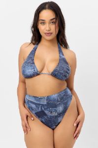 Anne Full Coverage Bikini Bottom - Blue Jean - Extended sold by Frankie's Bikinis