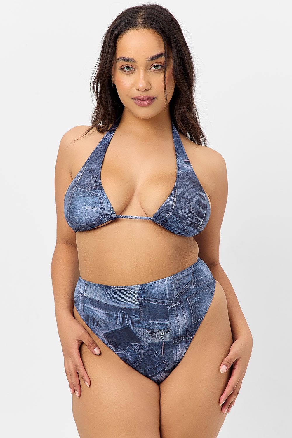 Anne Full Coverage Bikini Bottom - Blue Jean - Extended sold by Frankie's Bikinis product image thumbnail 2