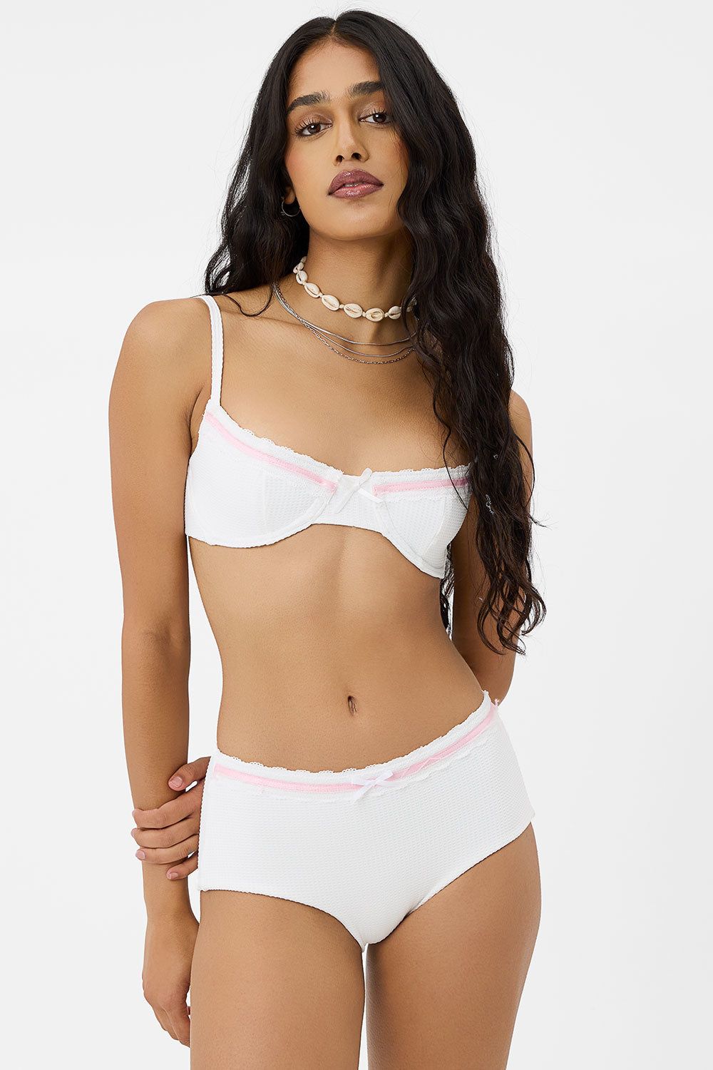 x GIGI HADID Lisa Waffle Full Coverage Bikini Bottom - Dandelion sold by Frankie's Bikinis product image thumbnail 4