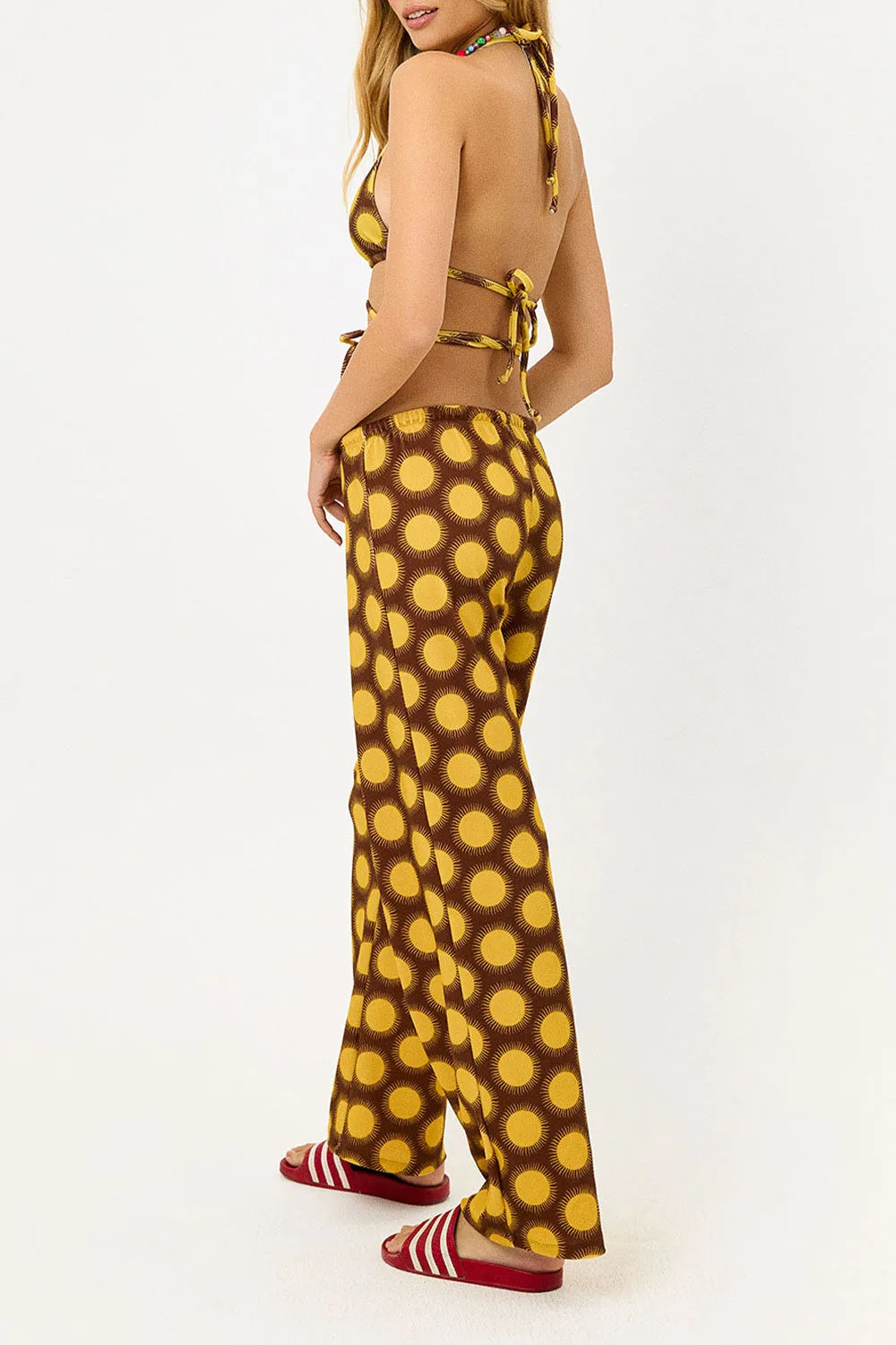 Michelle Low Rise Wide Leg Pants - Golden sold by Frankie's Bikinis product image thumbnail 2