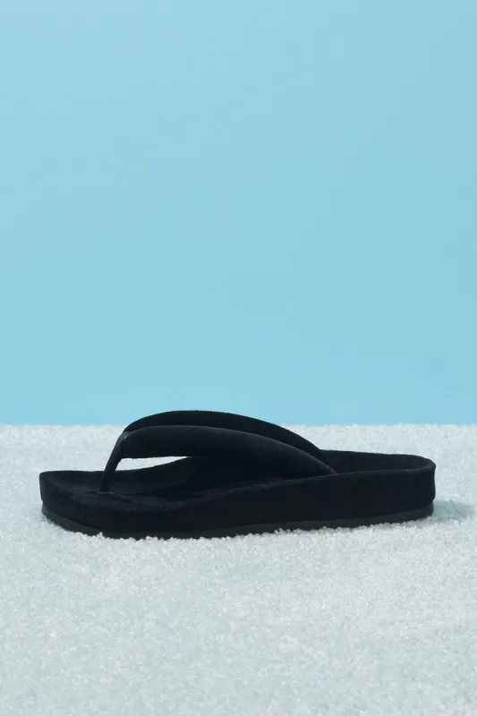 Puffer Padded Flip Flop - Black made by Frankie's Bikinis