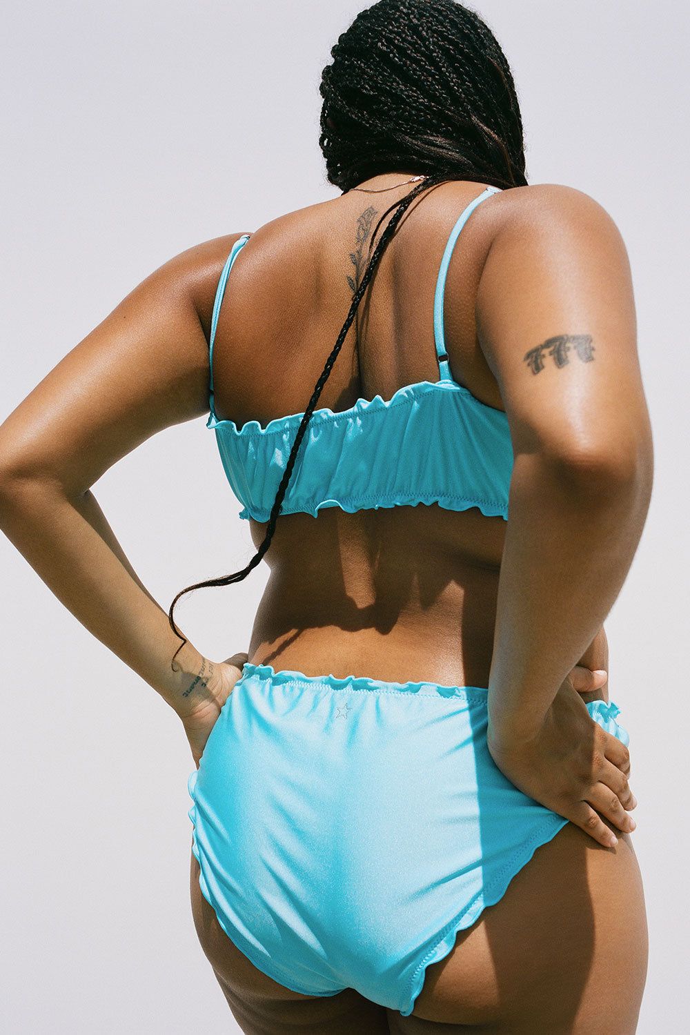 Arabelle Shine Full Coverage Bikini Bottom - Aquamarine - Extended sold by Frankie's Bikinis product image thumbnail 3