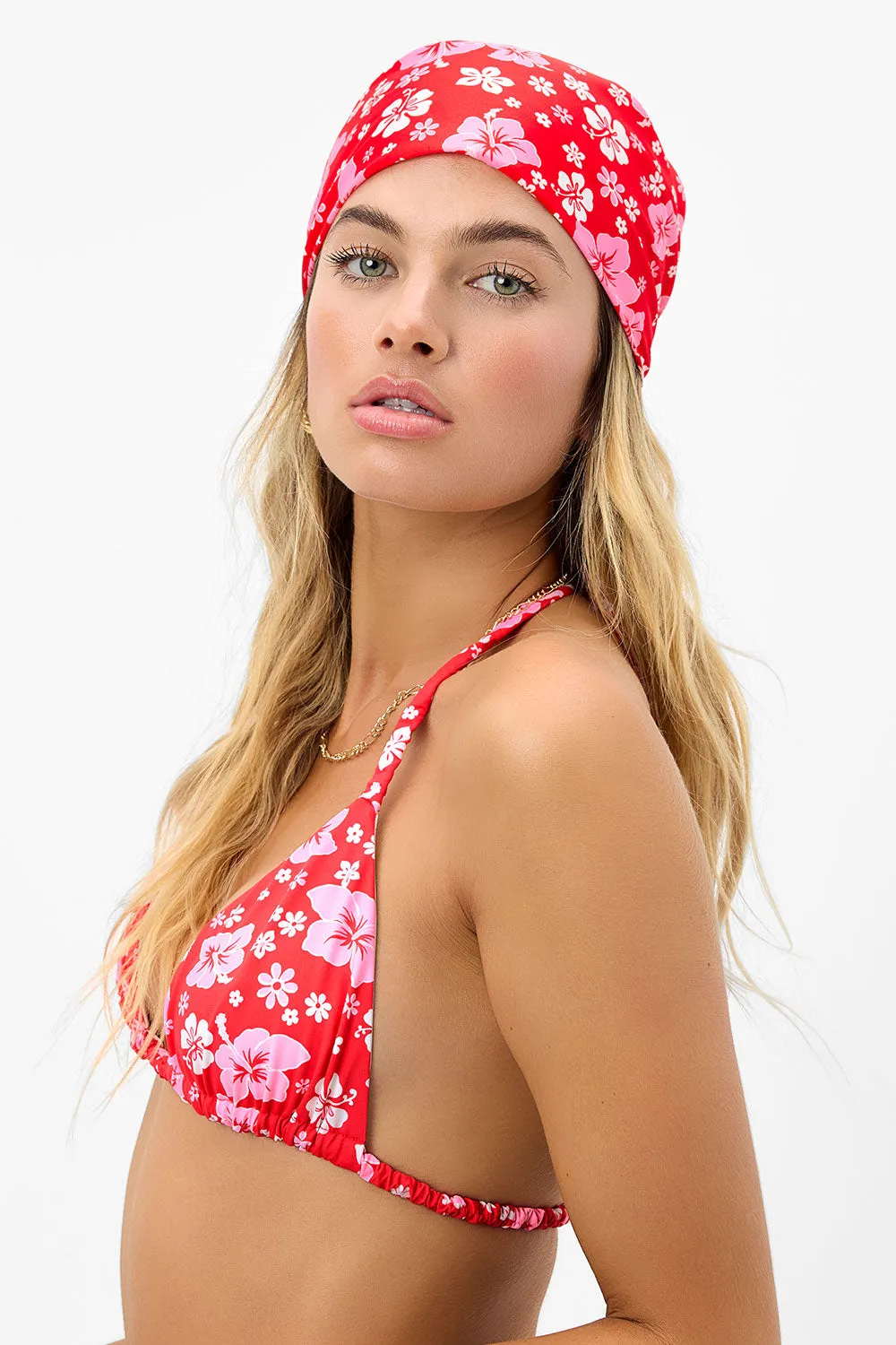 Heidi Satin Floral Head Scarf - Coconut Girl sold by Frankie's Bikinis product image thumbnail 2