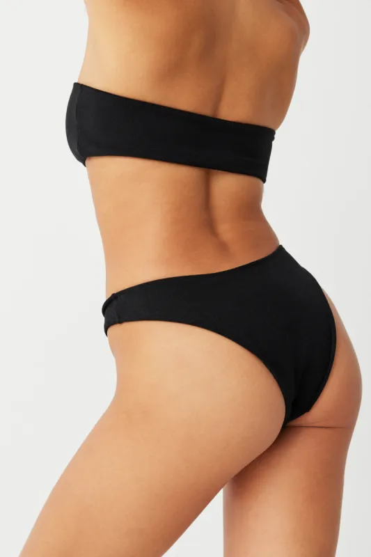 Dove Terry Classic Bikini Bottom - Black sold by Frankie's Bikinis