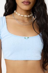 x GIGI HADID Lucky Crop Top - Asher Blue sold by Frankie's Bikinis