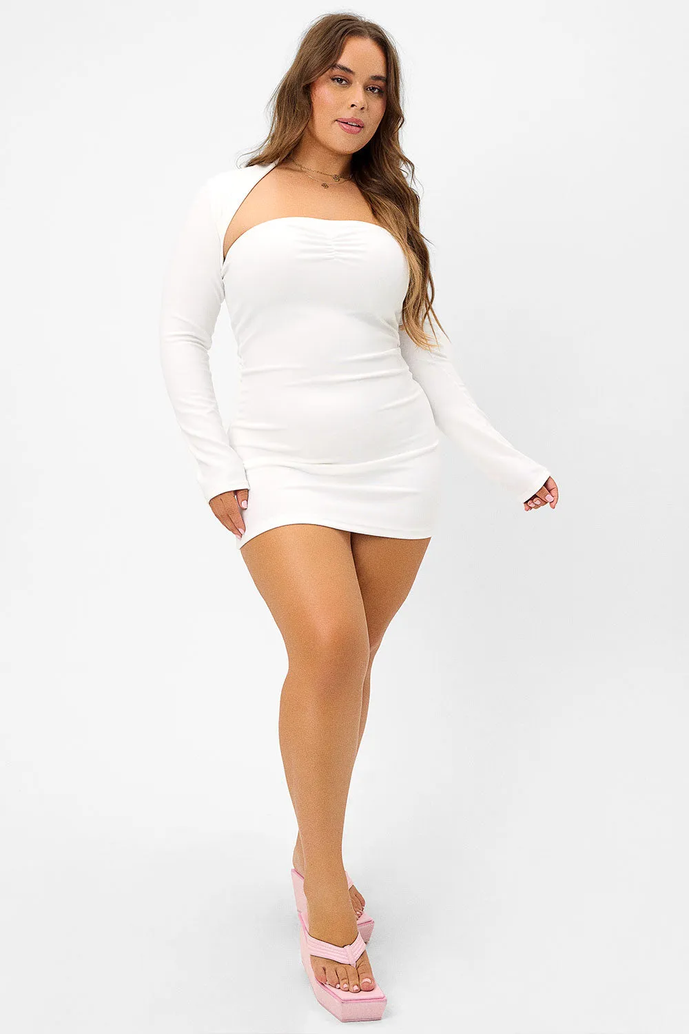 Allegra Terry Long Sleeve Bolero - White sold by Frankie's Bikinis product image thumbnail 2