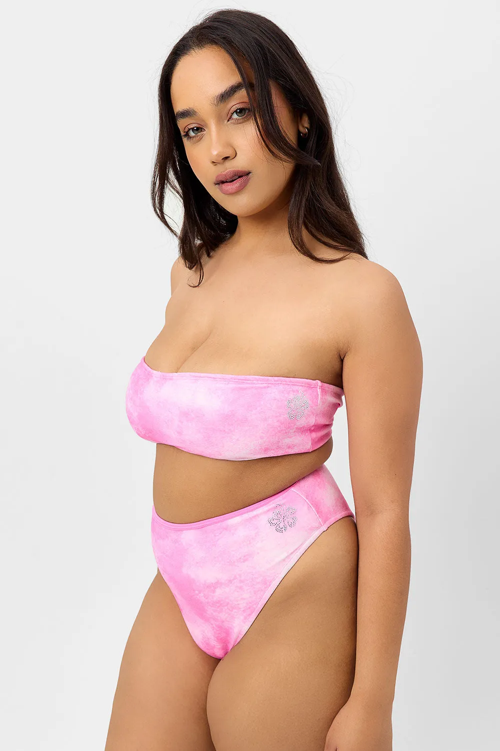 Anne Terry Full Coverage Bikini Bottom - Distorted Pink Dye sold by Frankie's Bikinis product image thumbnail 3