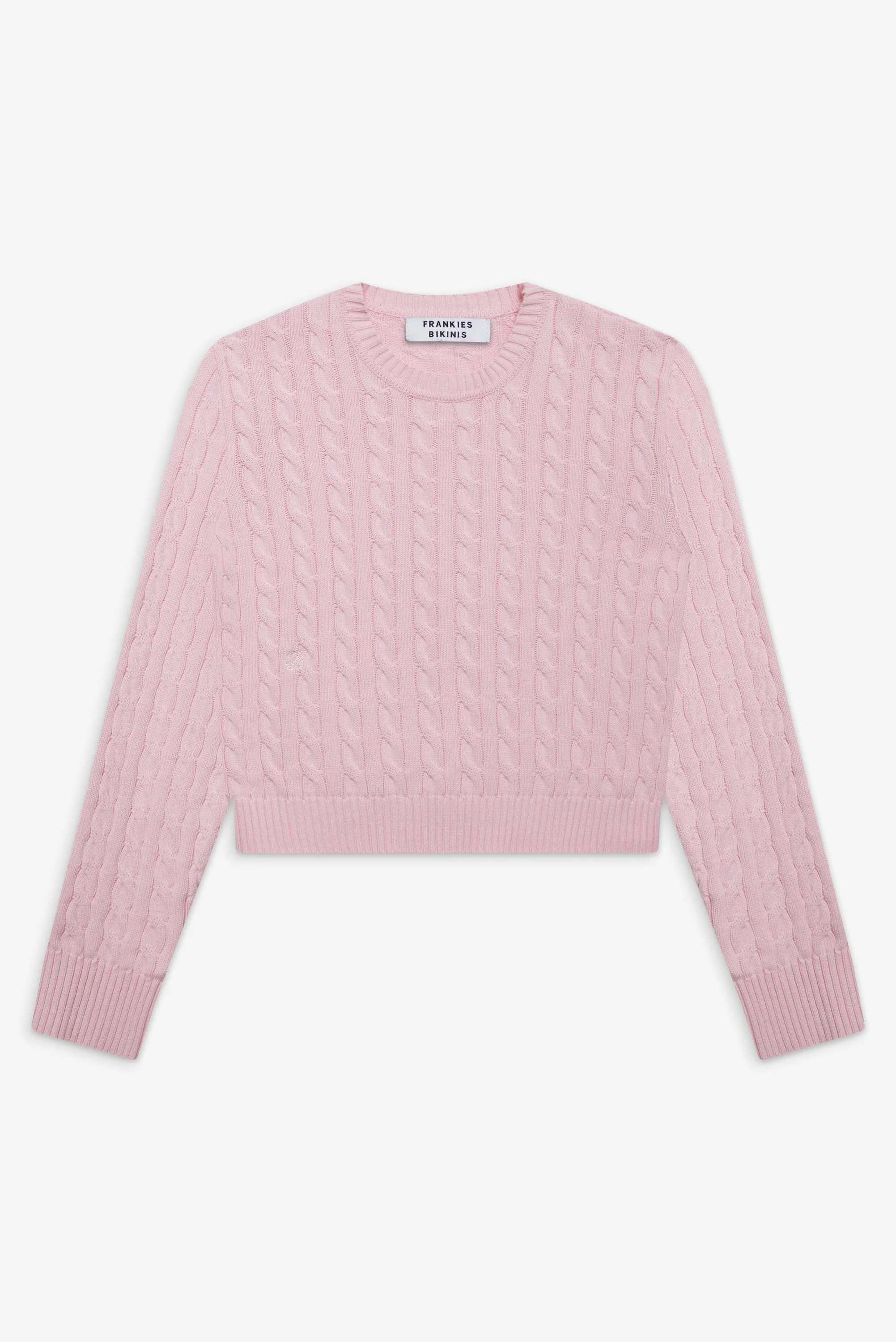Varsity Cable Knit Sweater - Cozy Pink sold by Frankie's Bikinis product image thumbnail 3