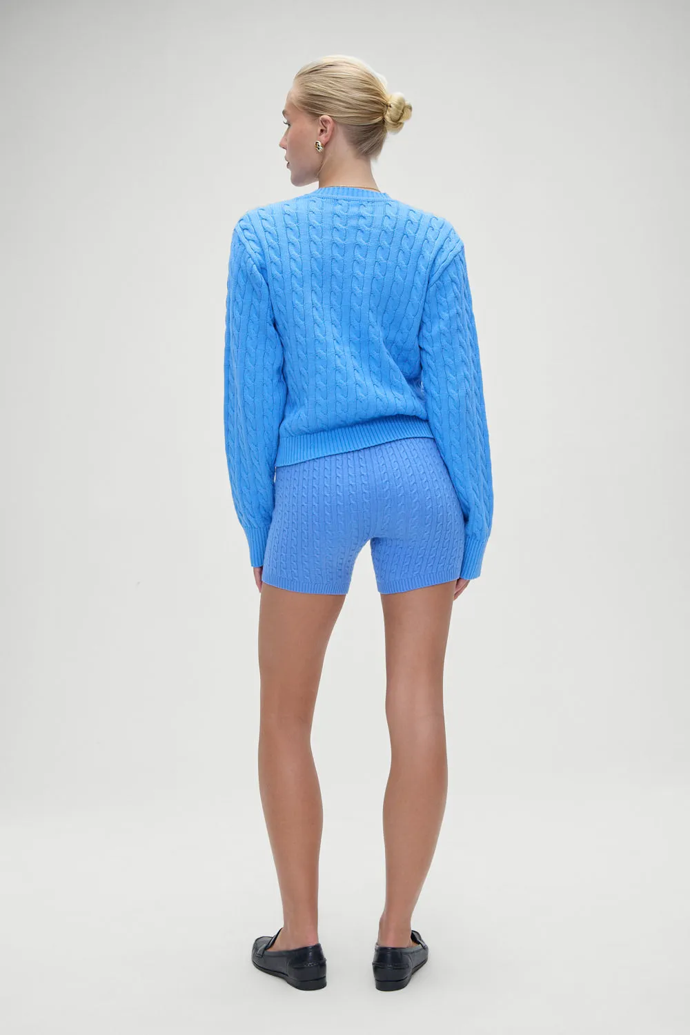 Varsity Cable Knit Sweater - Blue Moon sold by Frankie's Bikinis product image thumbnail 2