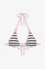 Paradise Micro Halter Bikini Top - Vintage Stripe sold by Frankie's Bikinis