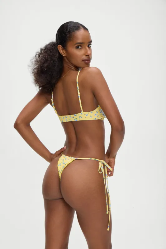 Tidal Floral Micro Bikini Bottom - Sky Blossom sold by Frankie's Bikinis