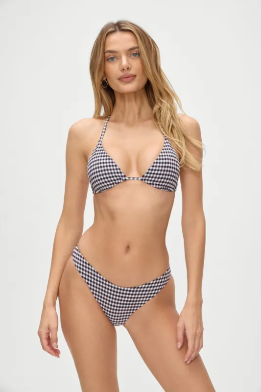 Nick Skimpy Triangle Bikini Top - Blackberry Gingham sold by Frankie's Bikinis