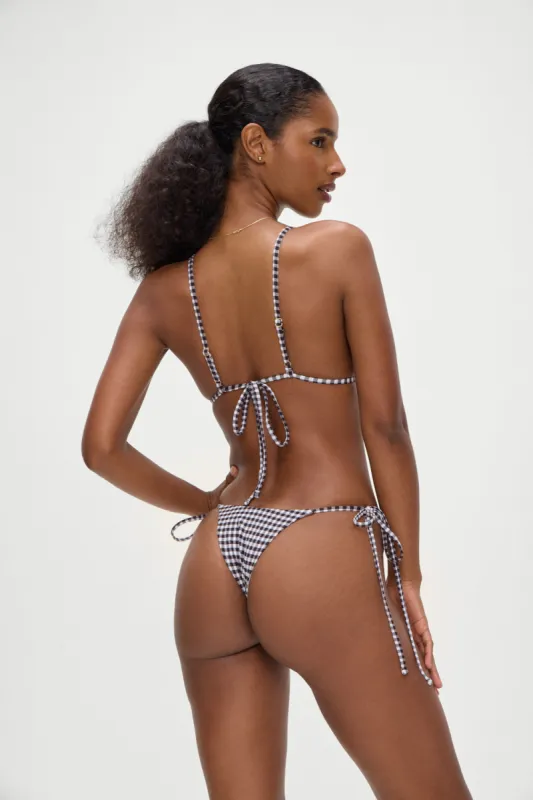 Divine Gingham Skimpy Bikini Bottom - Blackberry Gingham sold by Frankie's Bikinis