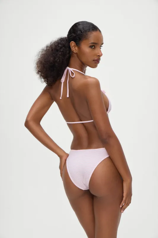 Dove Bikini Bottom - Rosewater Stripe sold by Frankie's Bikinis