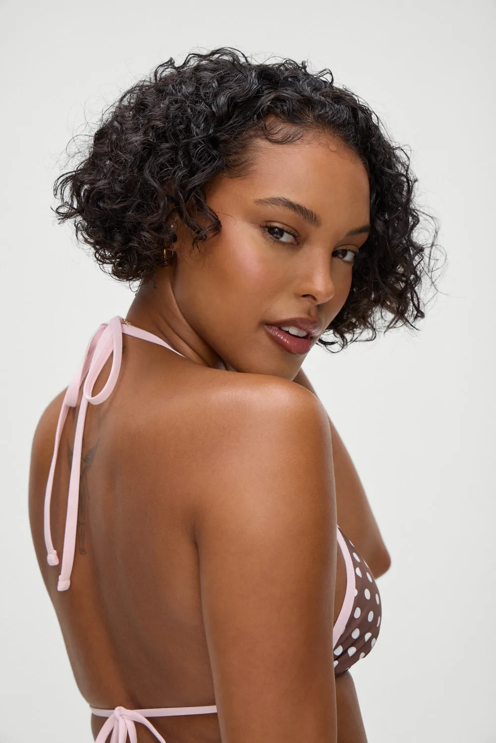 Nick Skimpy Triangle Bikini Top - Cocoa Dot sold by Frankie's Bikinis product image thumbnail 2