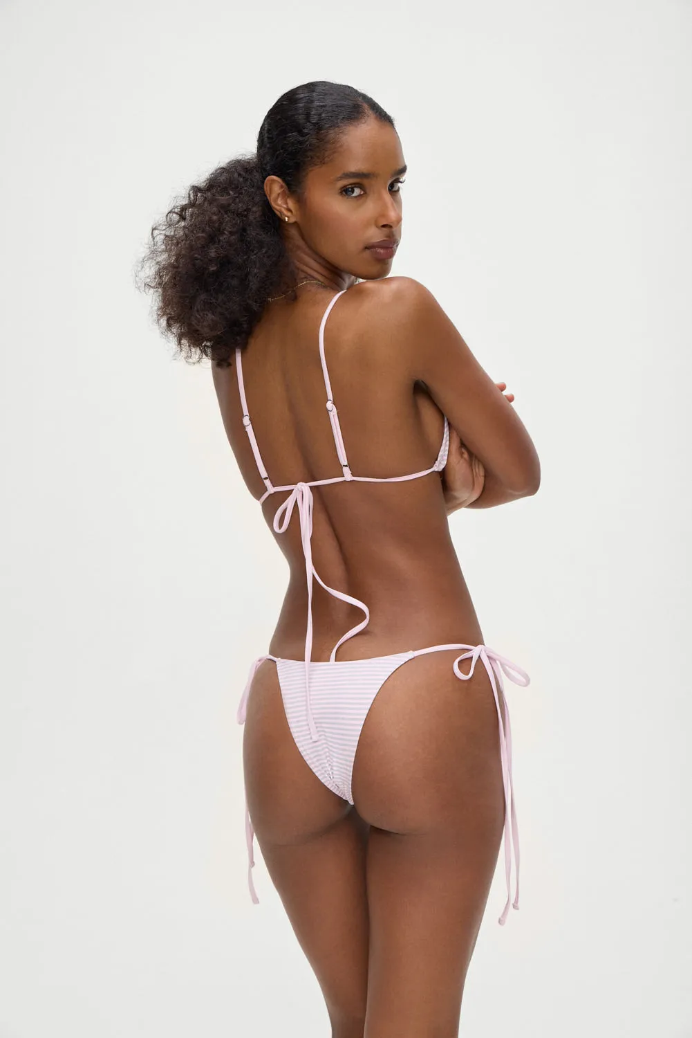 Divine Skimpy String Bikini Bottom - Rosewater Stripe sold by Frankie's Bikinis